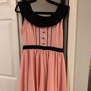 Pink and Black Folter Dress